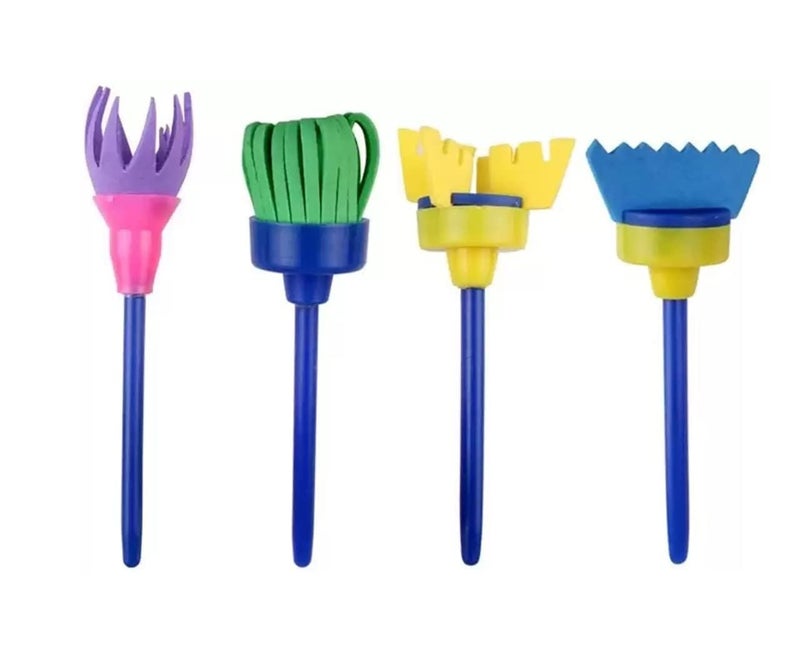 53 Arts 4pc Sponge Paint Brush Set - Multi-Shapes Drawing Foam Tool for Kids Art & Craft, Painting, DIY Activities - Image 3