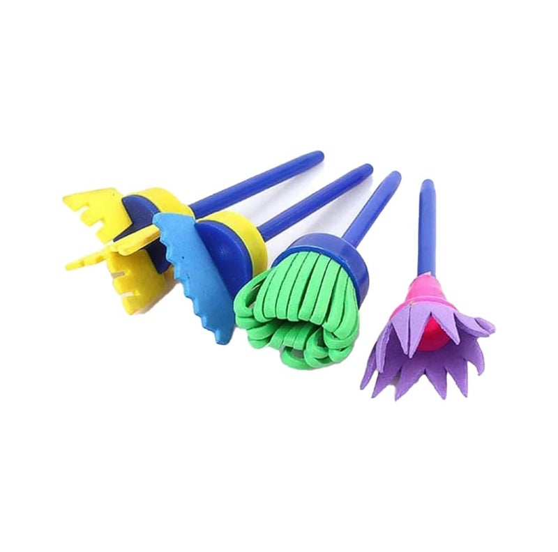 53 Arts 4pc Sponge Paint Brush Set - Multi-Shapes Drawing Foam Tool for Kids Art & Craft, Painting, DIY Activities - Image 1
