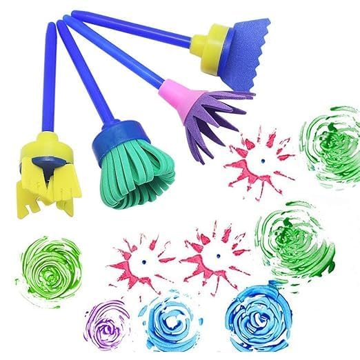 53 Arts 4pc Sponge Paint Brush Set - Multi-Shapes Drawing Foam Tool for Kids Art & Craft, Painting, DIY Activities - Image 5