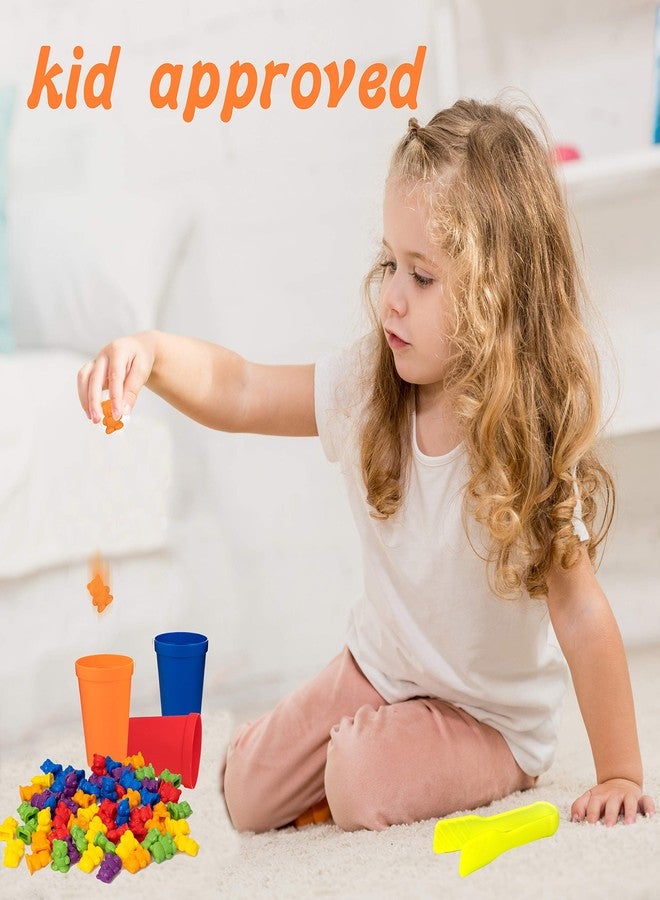Driddle Colorful Counting Bears with Matching Cups - 60 Bears - Sort, Count & Color Recognition Learning Toy for Toddler & Kids - Montessori Education - Preschool Game - Image 4