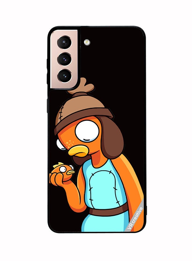 VR CREATIVE Protective Case Cover For Samsung Galaxy S21 5G Funny Fishstick Design Multicolour - Image 1