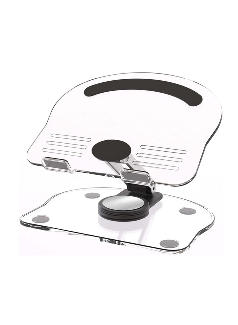 S882 Tablet and Laptop Holder, Foldable Acrylic Desk Mount Stand, Features a Spiral Design for Easy Rotation, Rotates 360 Degrees, 180 Angles - Image 1