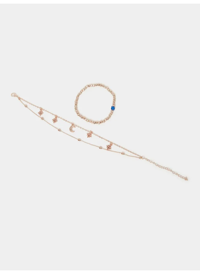 ستايلي Styli Set of 2 - Layered and Beaded Anklet