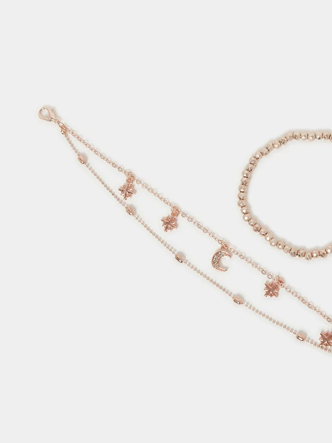 Styli Styli Set of 2 - Layered and Beaded Anklet