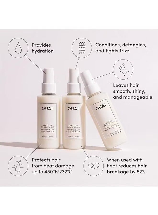 Ouai Leave In Conditioner, Revitalisant Sans Rincage, Multitasking Mist that Protects Against Heat, Primes Hair for Style, Smooths Flyaways, Adds Shine and Detangles, 140ml  - Image 2