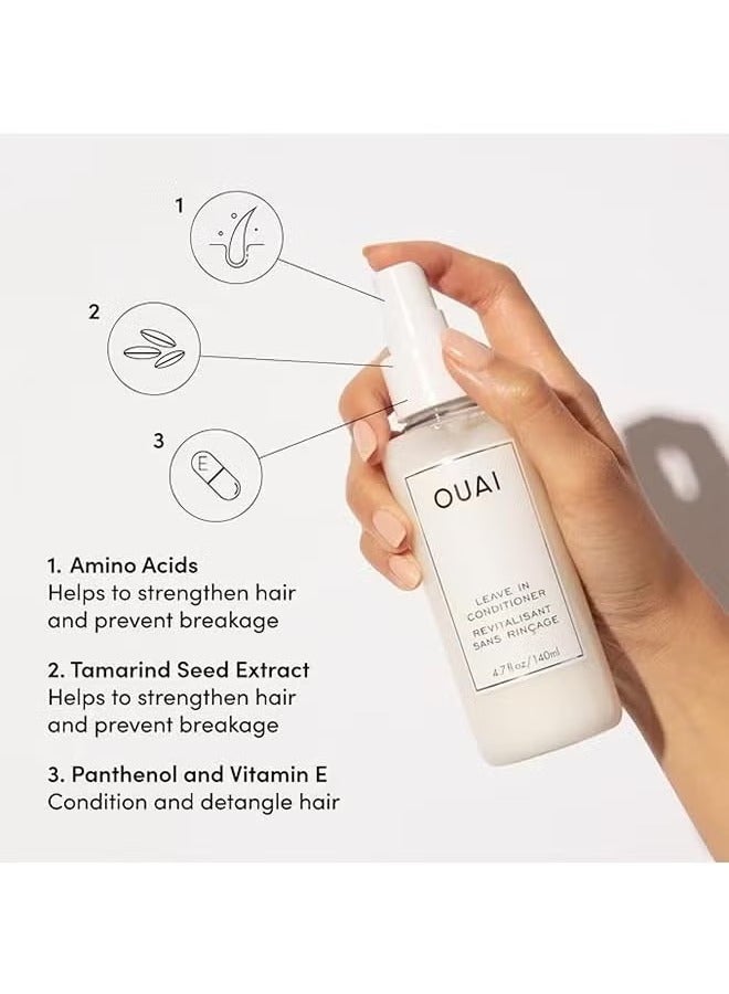 Ouai Leave In Conditioner, Revitalisant Sans Rincage, Multitasking Mist that Protects Against Heat, Primes Hair for Style, Smooths Flyaways, Adds Shine and Detangles, 140ml  - Image 3