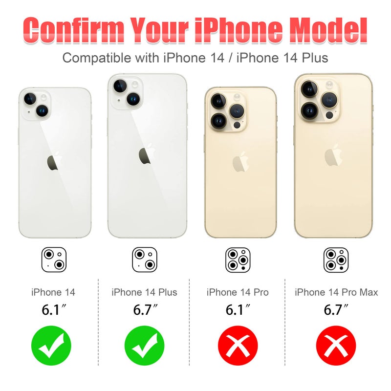 AGVEE 3+3 for iPhone 14 6.1" / 14 Plus 6.7" Camera Lens Protector, Bling Diamond & Bling Glitter Metal Ring 9H Tempered HD Glass Camera Protector Cover Film, Bling-Silver - Image 2