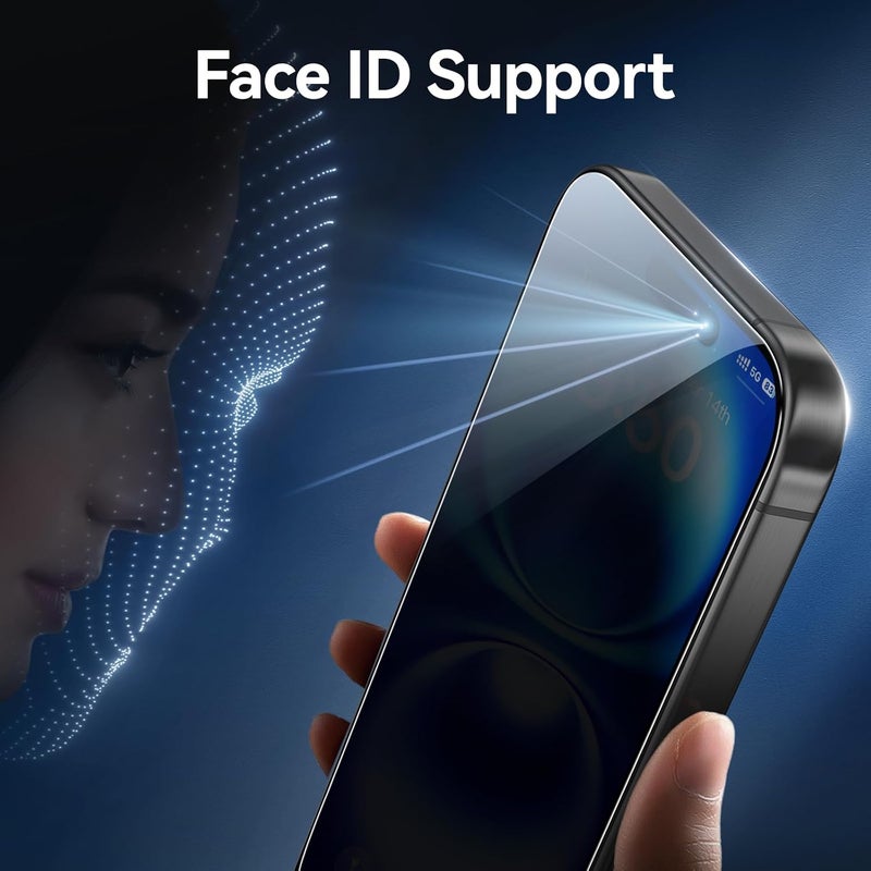 سمارت ديفل حماية شاشة الخصوصية من ، عبوة من قطعتين لـ iPhone 16، زجاج مقاوم للكسر من الدرجة 9H [حماية عسكرية]، واقي شاشة زجاجي مضاد للتجسس مع تركيب تلقائي لإزالة الغبار - Image 5