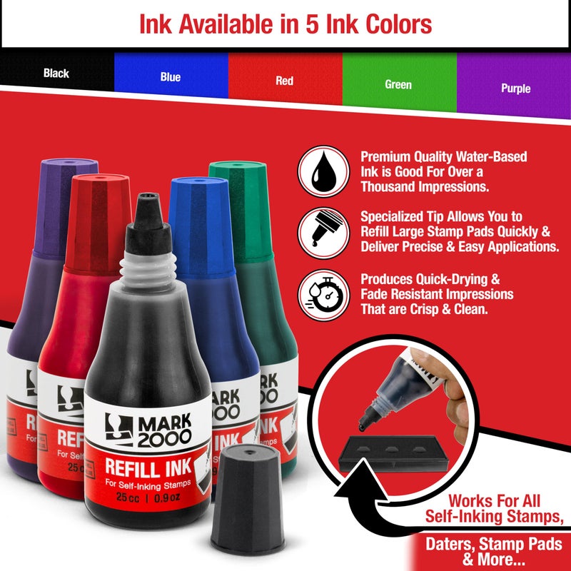 Mark 2000 Self-Inking Refill Ink - Red - 25cc (0.9oz) - Image 2
