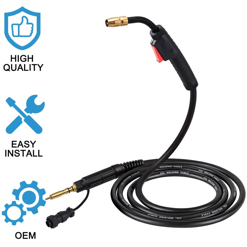 Zinger MIG Welding Gun Torch fits Hobart 245926 Hobart Handler 190/210/210MVP Mig Welders Parts,100A 15ft Hobart Welder Replacement Hobart H100S4-10 245926 with .030" .035" Tip-Nozzle-Diffuser - Image 5
