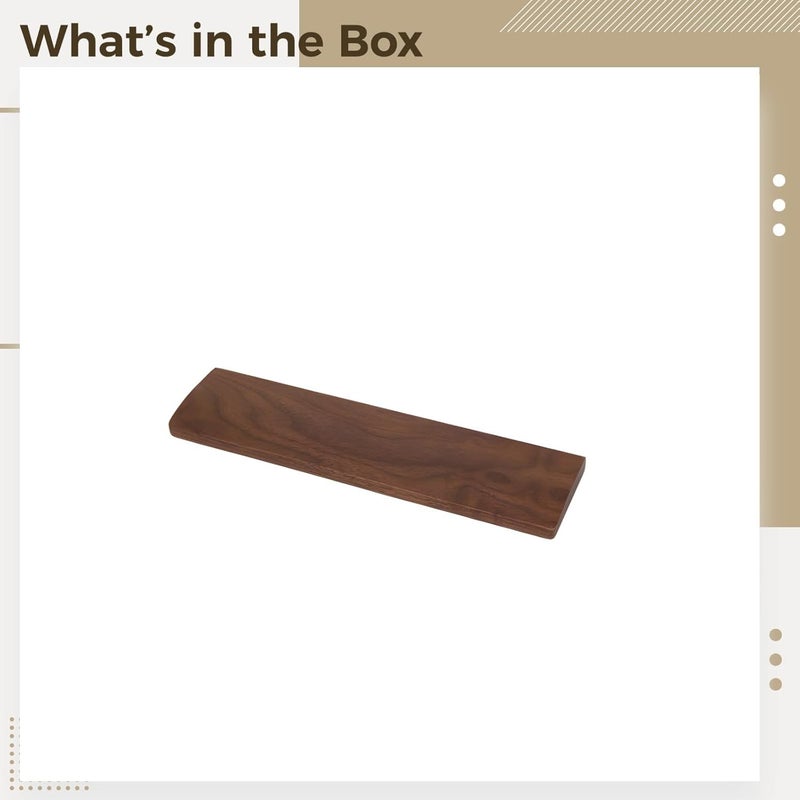 Wooden Wrist Rest for 60% Mechanical Keyboard, Walnut Wood, Ergonomic Sloped Edge, 11.8 X 3.1 in, Solid Build, Desk Decor - Image 4