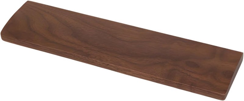 Wooden Wrist Rest for 60% Mechanical Keyboard, Walnut Wood, Ergonomic Sloped Edge, 11.8 X 3.1 in, Solid Build, Desk Decor - Image 1