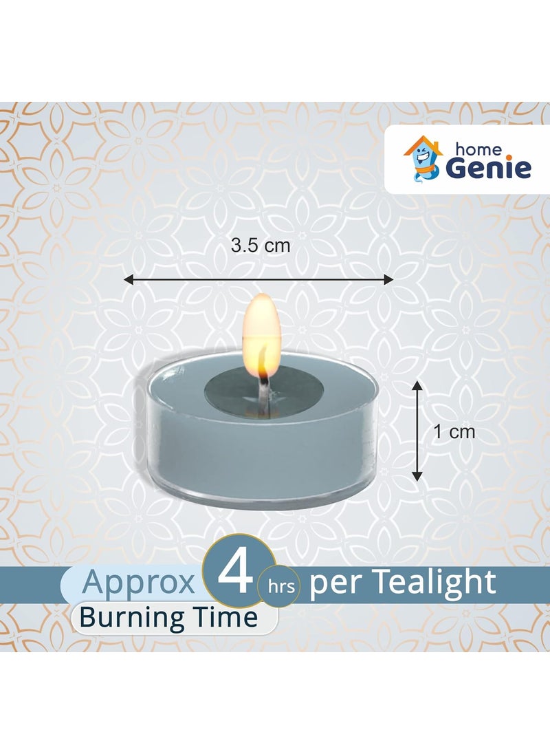 HOME GENIE Home Genie Fragrance Scented Smokeless Dripless Long Burn Time Paraffin Wax Tealight Candles for Home Dcor Diwali Birthday Party Wedding Romantic Dinner Jasmine Pack of 10  - Image 5
