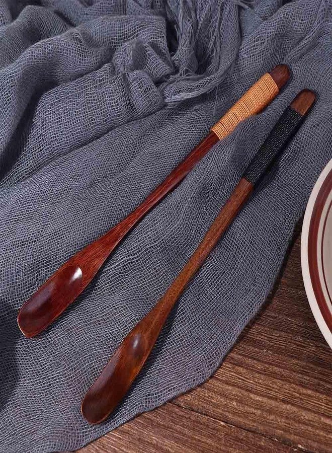 Kopida 2 Pcs Natural Wooden Mixing Spoon for Milk Honey, Good Grip Long Handle Teaspoon Coffee Spoon Espresso Spoon Stirring Spoon Dessert Spoon - Image 4