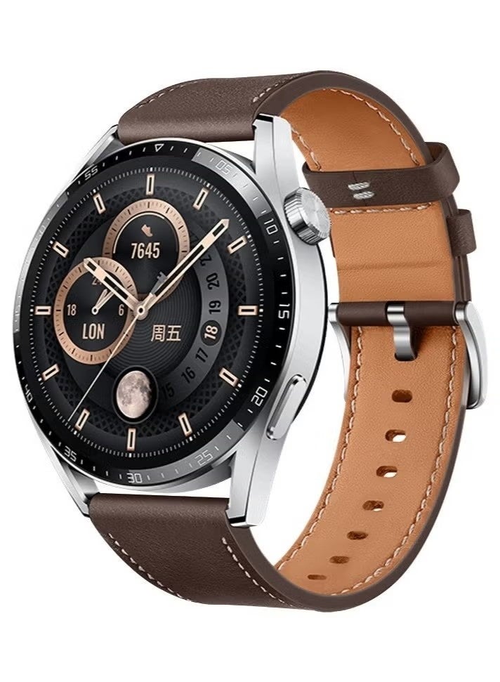 Bracelet Watchband For 22MM Straps Compatible with Huawei Watch GT5/GT4/GT3/GT3 Pro/GT2/GT2e(46MM) Huawei Watch 4/4 Pro/3/3 Pro,Honor Watch 4 Pro/GS3/Magic Watch 2（leather） - Image 1