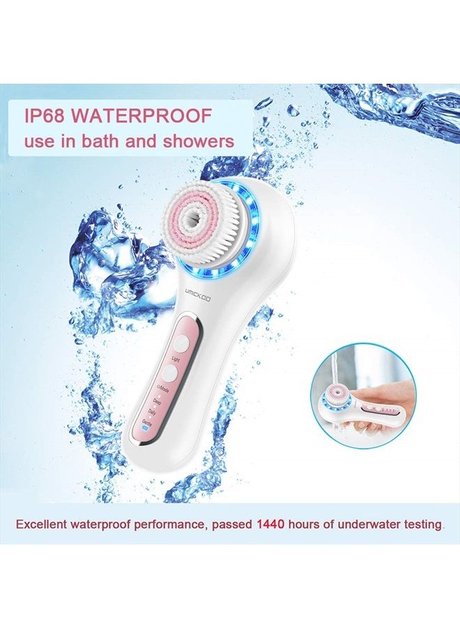 UMICKOO Facial Cleansing Brush,Rechargeable IPX7 Waterproof Face Scrubber with 5 Brush Heads,Face Spin Brush for Exfoliating, Massaging and Deep Cleansing - Image 4