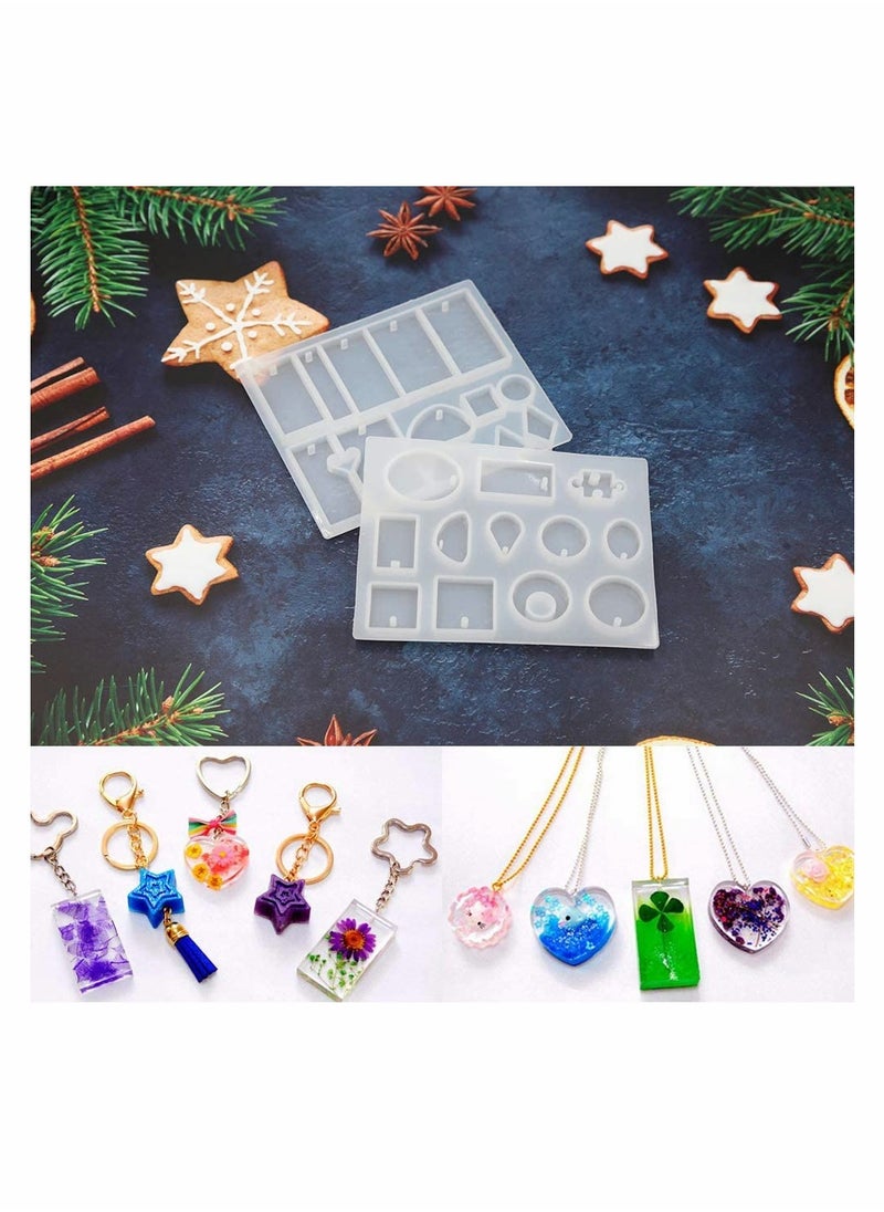 KASTWAVE - DIY Jewelry Casting Molds More Than 120 Designs Contains 8 Silicone Jewelry Resin Molds with 70 Designs,1 Earring Molds with 25 Designs,2 Necklace Bear Molds,3 Diamonds Mold 229Pcs - Image 1