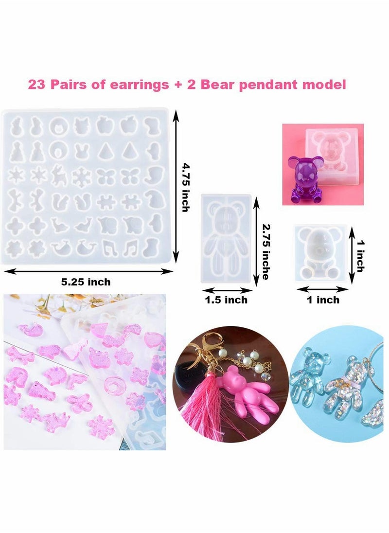 KASTWAVE - DIY Jewelry Casting Molds More Than 120 Designs Contains 8 Silicone Jewelry Resin Molds with 70 Designs,1 Earring Molds with 25 Designs,2 Necklace Bear Molds,3 Diamonds Mold 229Pcs - Image 1