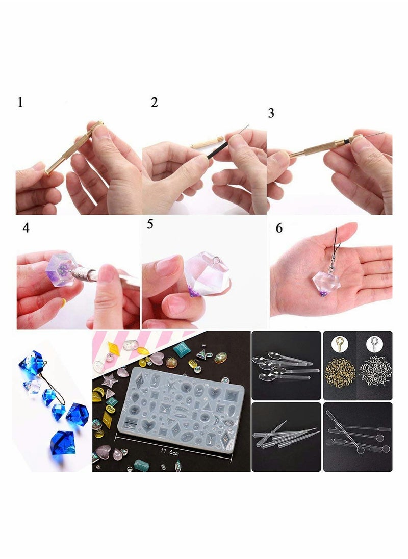 KASTWAVE - DIY Jewelry Casting Molds More Than 120 Designs Contains 8 Silicone Jewelry Resin Molds with 70 Designs,1 Earring Molds with 25 Designs,2 Necklace Bear Molds,3 Diamonds Mold 229Pcs - Image 1