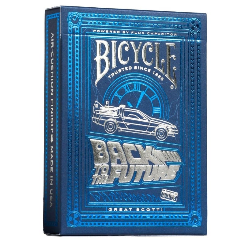 Bicycle Back To The Future Playing Cards 1 Pack, Premium, Foil, Metallic , Blue - Image 1