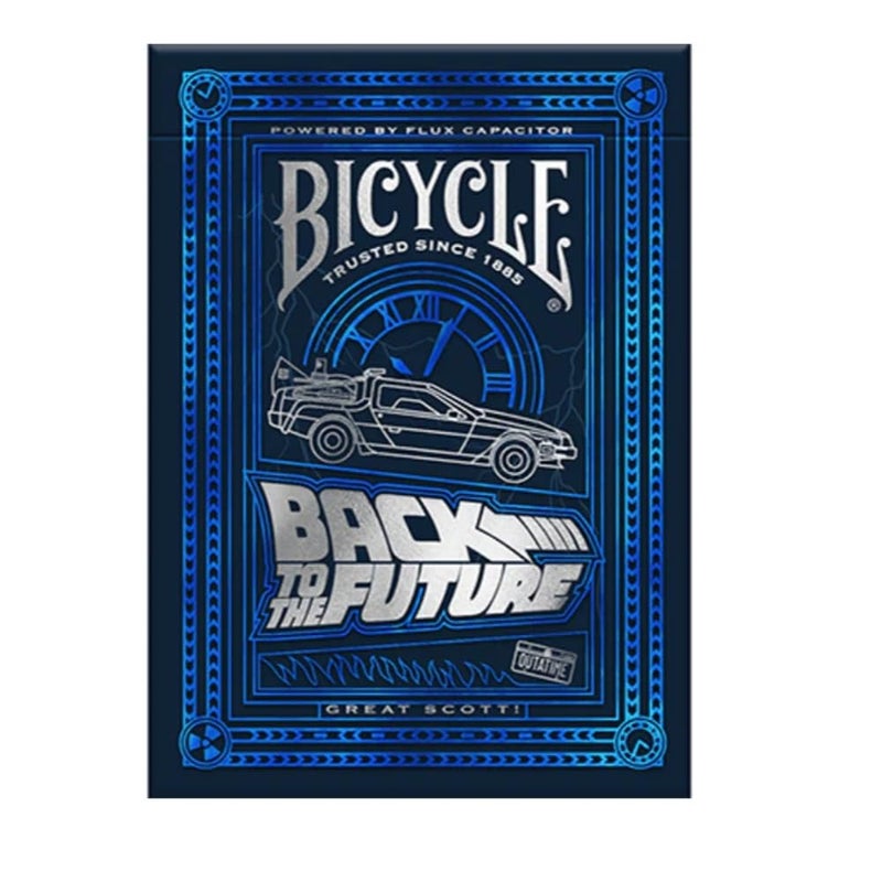 Bicycle Back To The Future Playing Cards 1 Pack, Premium, Foil, Metallic , Blue - Image 4