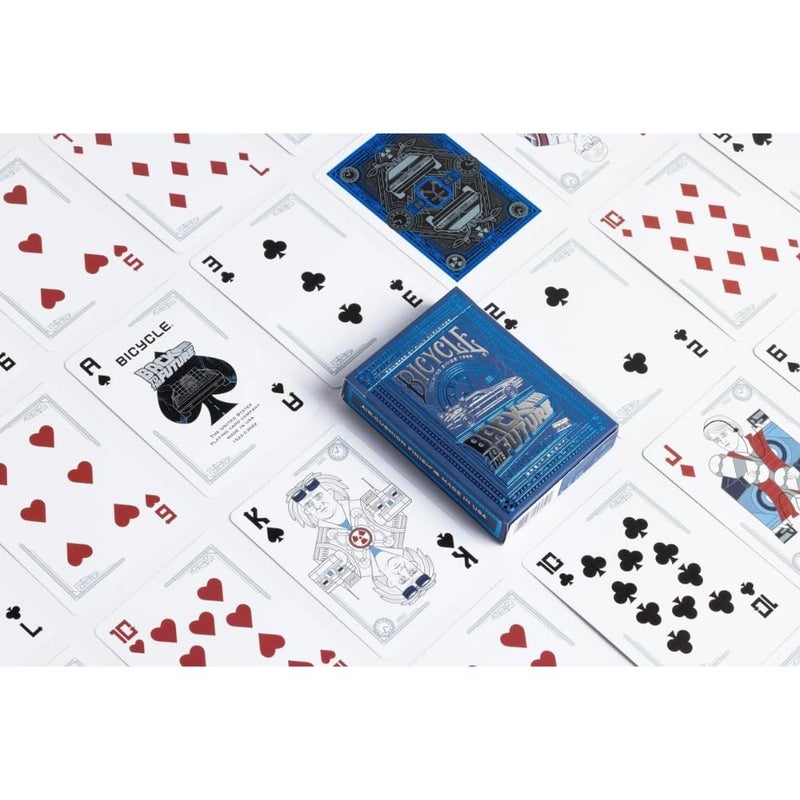 Bicycle Back To The Future Playing Cards 1 Pack, Premium, Foil, Metallic , Blue - Image 3