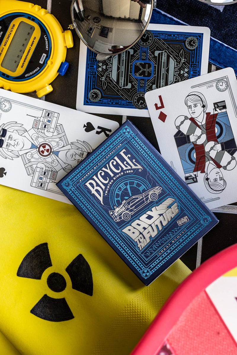 Bicycle Back To The Future Playing Cards 1 Pack, Premium, Foil, Metallic , Blue - Image 2