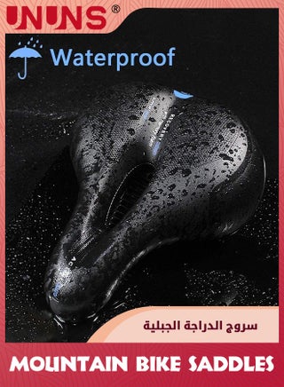 مقعد دراجة، سرج دراجة عريض مريح من إسفنج الذاكرة، سرج دراجة مع كرات مطاطية مزدوجة لامتصاص الصدمات وشريط عاكس، ملحقات دراجة كهربائية ثابتة للطرق الجبلية - view 5