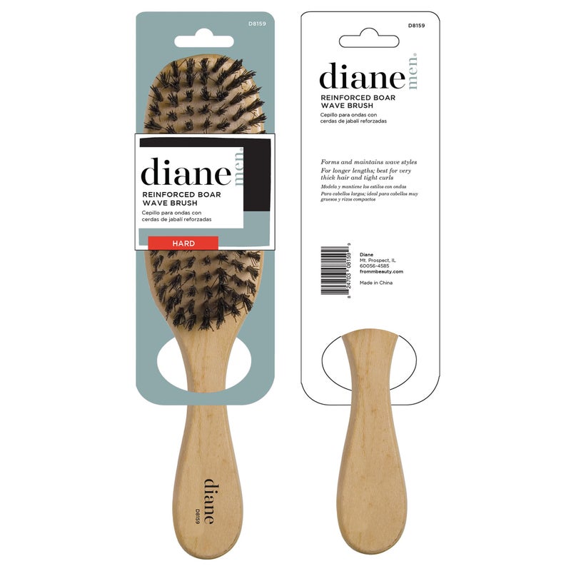 Diane Reinforced Boar Bristle Wave Brush for Men and Barbers â€“ Hard Bristles for Thick to Coarse Hair â€“ Use for Detangling, Smoothing, Wave Styles, Restore Shine and Texture - Image 5
