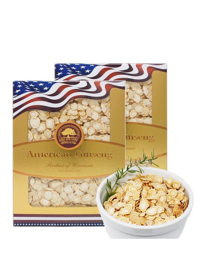 DABC OAK LAND - American Ginseng Slices From Wisconsin (Sliced Ginseng Root）Wisconsin Grown!Most People Use It To Make Ginseng Tea! Good For Health! (American Ginseng Slices (Small Round) 2 Boxes Of 8 Ounces) - Image 1