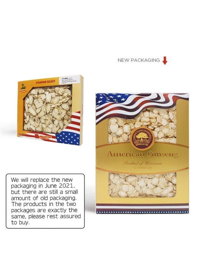 DABC OAK LAND - American Ginseng Slices From Wisconsin (Sliced Ginseng Root）Wisconsin Grown!Most People Use It To Make Ginseng Tea! Good For Health! (American Ginseng Slices (Small Round) 2 Boxes Of 8 Ounces) - Image 1