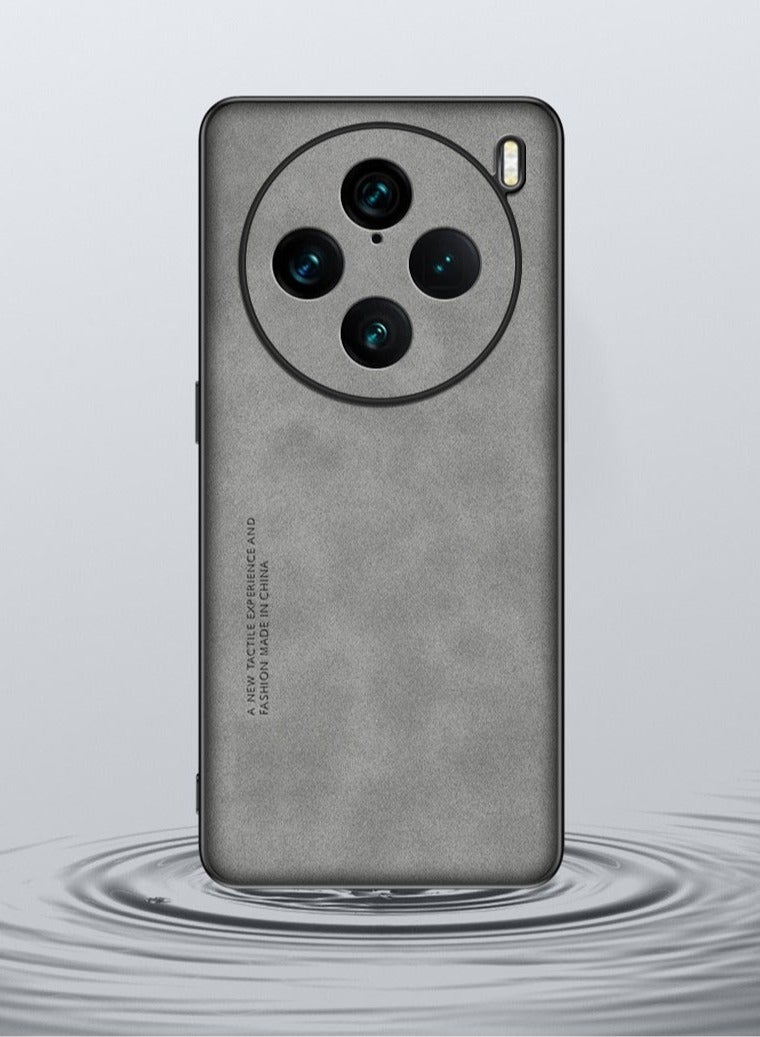 عام غطاء فيفو X200 برو - حماية بارزة لعدسة الكاميرا، جلد صناعي بملمس جلد الخروف الفاخر، غطاء مقاوم للصدمات بتصميم عصري أنيق، ملمس مريح للاستخدام اليومي. - Image 4