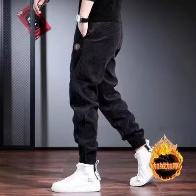 بناطيل كوردuroي مريحة للرجال مبطنة بالفليس 219 بني 219 بني  - Image 4