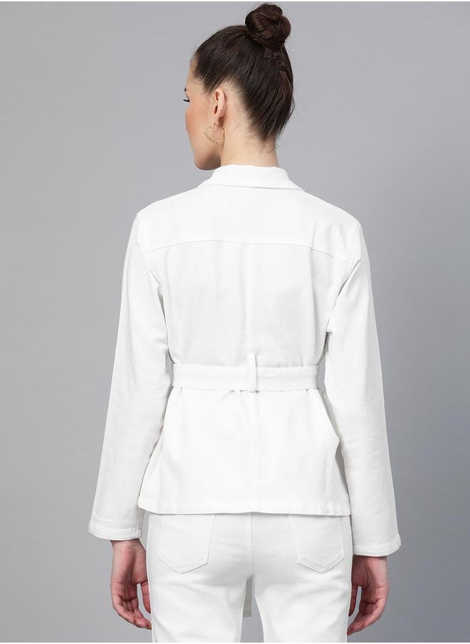 SASSAFRAS - Belted Denim Jacket with Flap Pockets by Styli - Image 1