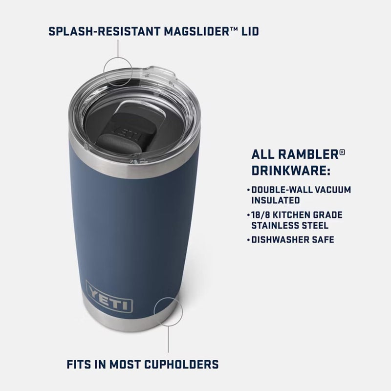 YETI Rambler 20 oz Tumbler, Stainless Steel, Vacuum Insulated with MagSlider Lid, Cherry Blossom - Image 2