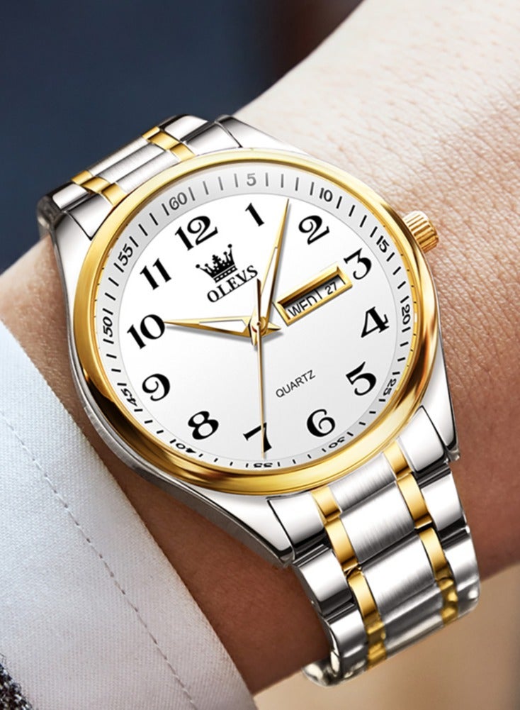 OLEVS Classic Bussiness Quartz Watch for Men Digital Dial Date Week Display Clock Luminous Waterproof Man Fashion Wristwatches - Image 2