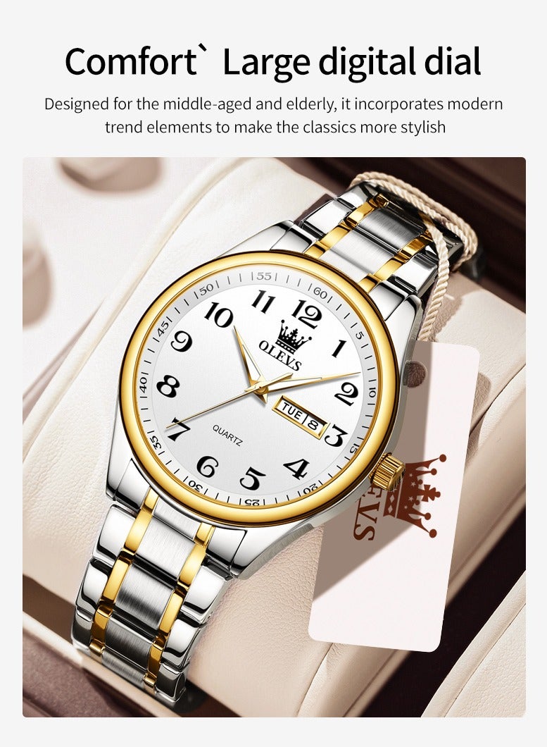 OLEVS Classic Bussiness Quartz Watch for Men Digital Dial Date Week Display Clock Luminous Waterproof Man Fashion Wristwatches - Image 5