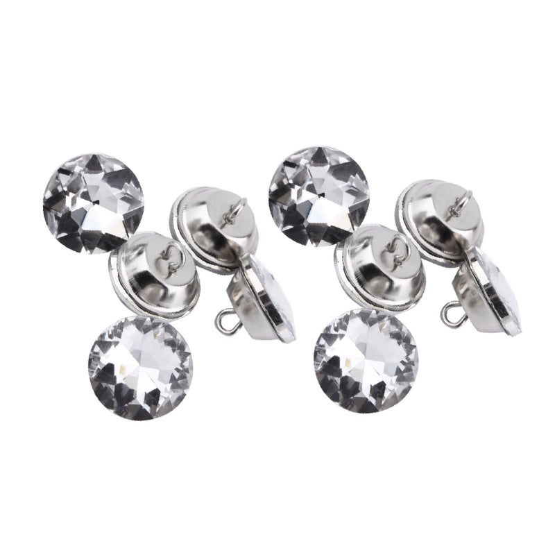 Round Rhinestones 25mm K9 Crystal Core Sparkle Buttons - Zinc Alloy Base No Sharp Edges Decoration Buttons for Dress Furniture Headboard Craft - Image 3