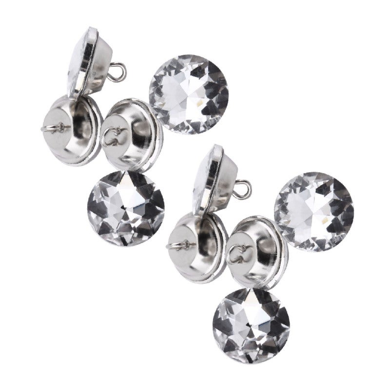 Round Rhinestones 25mm K9 Crystal Core Sparkle Buttons - Zinc Alloy Base No Sharp Edges Decoration Buttons for Dress Furniture Headboard Craft - Image 4