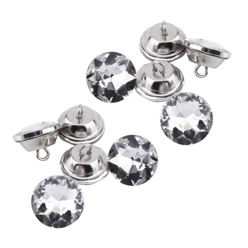 Round Rhinestones 25mm K9 Crystal Core Sparkle Buttons - Zinc Alloy Base No Sharp Edges Decoration Buttons for Dress Furniture Headboard Craft - Image 5