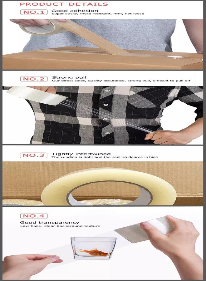TJIKKO Cello Tape/BOPP Tape/Packing Tape Premium Grade 72 mm width 65 meter length Clear (Transparent, 4 Tape Roll) - Image 3