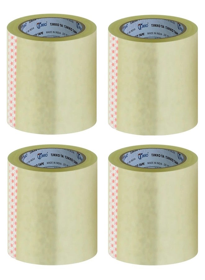 TJIKKO Cello Tape/BOPP Tape/Packing Tape Premium Grade 72 mm width 65 meter length Clear (Transparent, 4 Tape Roll) - Image 1