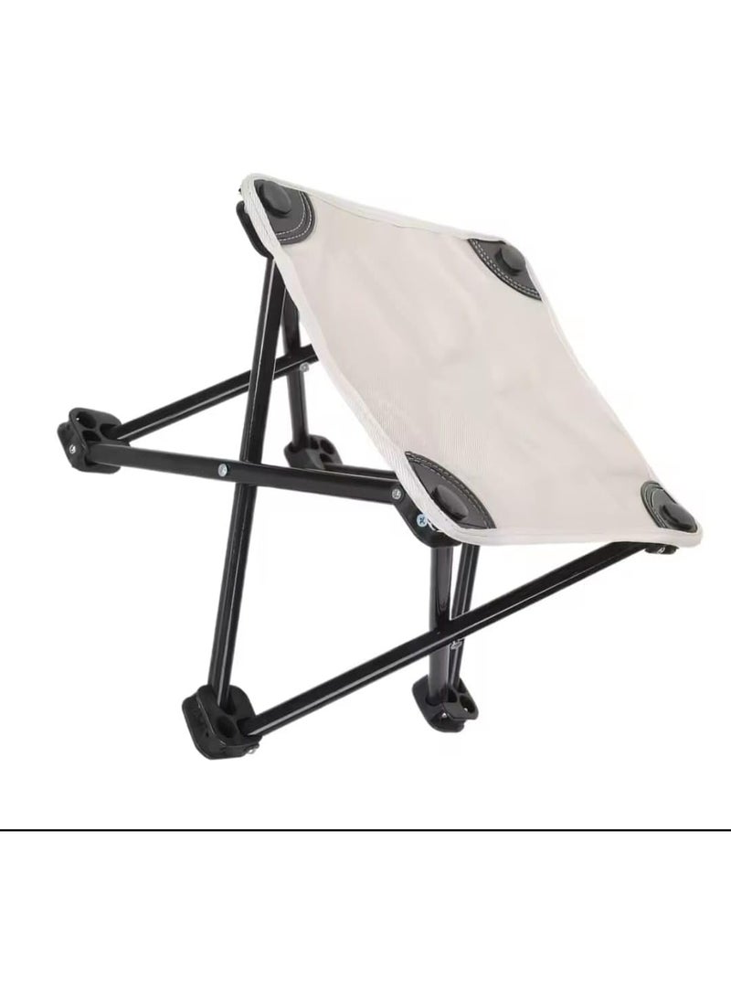 Generic Portable Camping Chair, Footrest, Folding Stool, Small Portable Outdoor Beach Camping Chair, Foldable, Lightweight and Durable for Camping, Fishing, Hiking (White * Black)  - Image 2