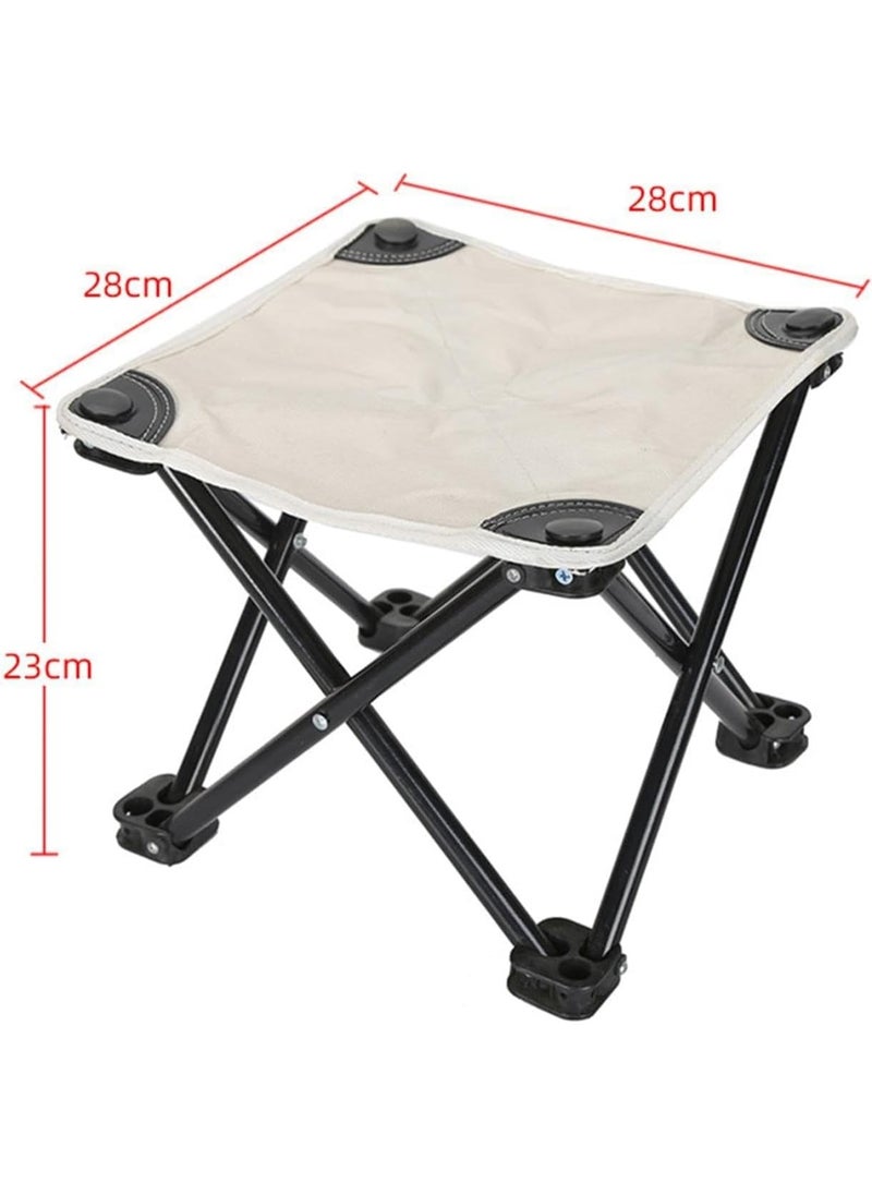 Generic Portable Camping Chair, Footrest, Folding Stool, Small Portable Outdoor Beach Camping Chair, Foldable, Lightweight and Durable for Camping, Fishing, Hiking (White * Black)  - Image 3