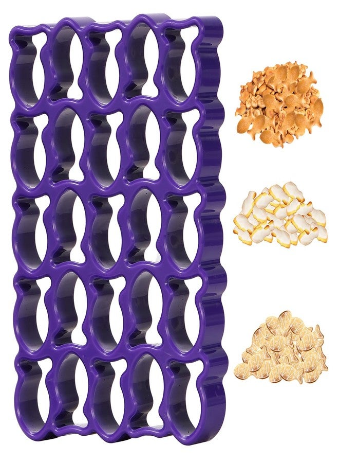 YSYONM Gold Fish Cracker Cookie Cutter, 25 Cavity Mini Plastic Fish Cookie Cutters, Purple, 11.5 x 8 x 1.7cm - Image 1