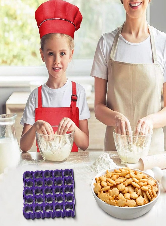 YSYONM Gold Fish Cracker Cookie Cutter, 25 Cavity Mini Plastic Fish Cookie Cutters, Purple, 11.5 x 8 x 1.7cm - Image 5