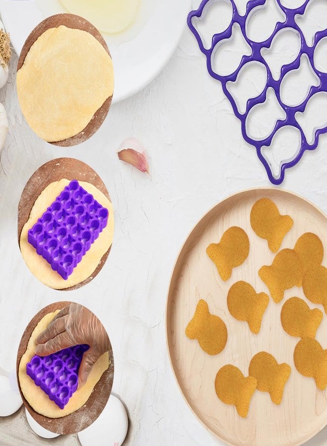 YSYONM Gold Fish Cracker Cookie Cutter, 25 Cavity Mini Plastic Fish Cookie Cutters, Purple, 11.5 x 8 x 1.7cm - Image 3