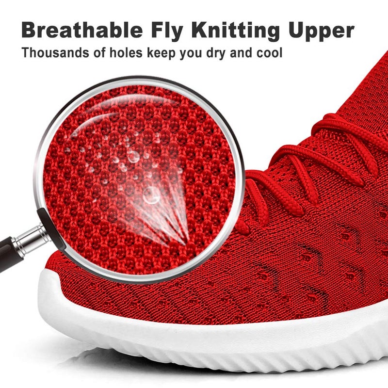 Feethit Mens Slip On Walking Shoes Lightweight Breathable Non Slip Running Shoes Comfortable Fashion Sneakers for Men Red Size 12 - Image 5