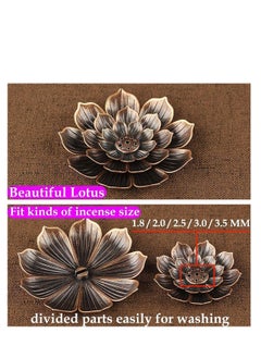 Y&D Incense Burner Bowl, Ceramic Handicraft Holder for Sticks, Coil Lotus Ash Catcher Tray Gray, Home Fragrance Accessories  - Image 4