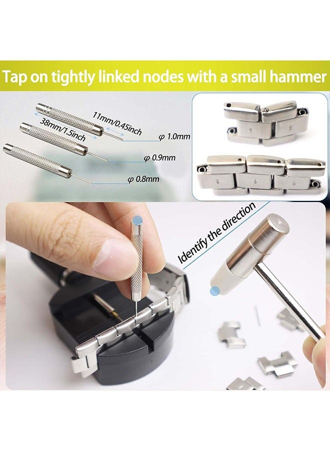 شاهد حزام الرابط إزالة مجموعة, شاهد الفرقة تعديل حجم أداة مجموعة, شاهد دبوس حزام إزالة أداة, شاهد تغيير حجم مجموعة مع شاهد دبوس إزالة, شاهد ربط دبوس اللكمة, مطرقة, أسود - Image 5